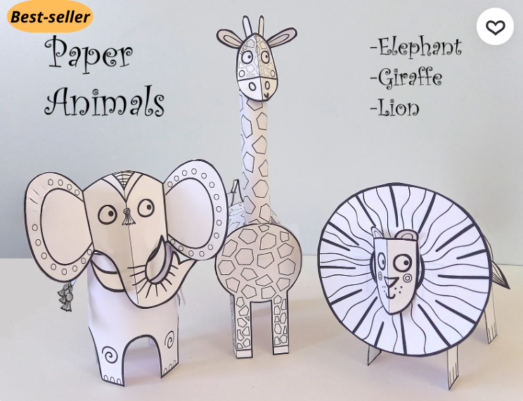 Cut & Build Animal Crafts Printable Kit