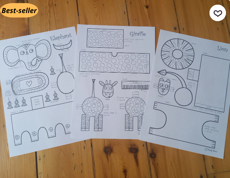 Cut & Build Animal Crafts Printable Kit