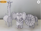 Cut & Build Animal Crafts Printable Kit